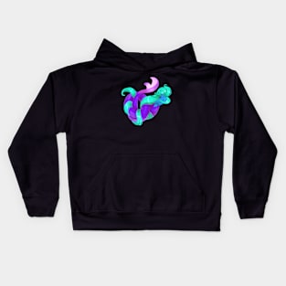 Mermaid tangled in her tail Kids Hoodie